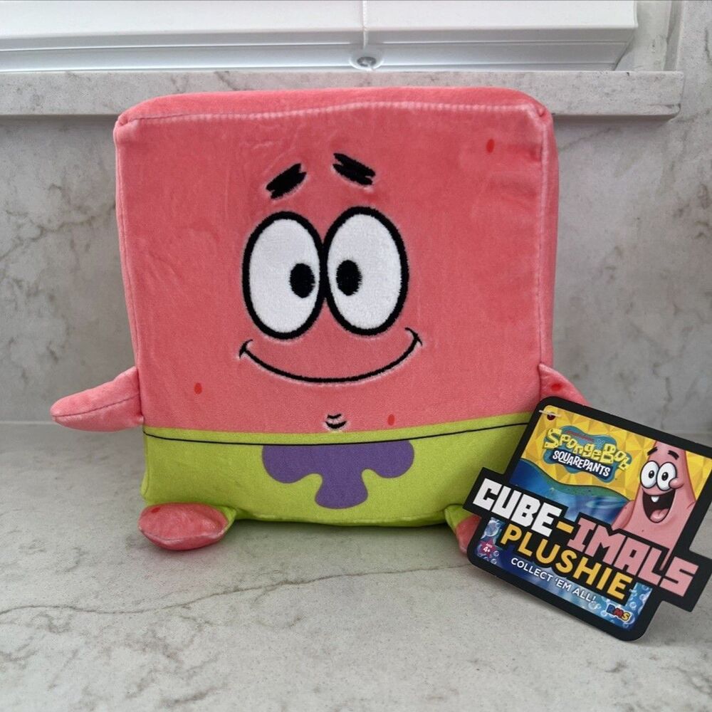 SPONGEBOB SQUAREPANTS CUBE-IMALS PLUSHIE, 6" CUBE RMS - PATRICK